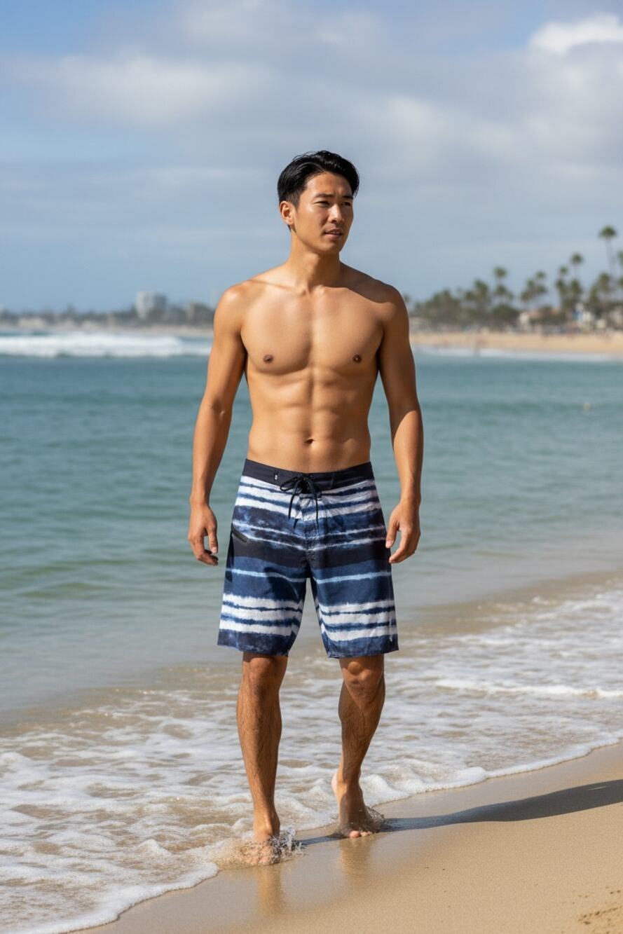 Dakine Men’s Boardshorts Size 30 Blue White Stripe Surf Swim Trunks